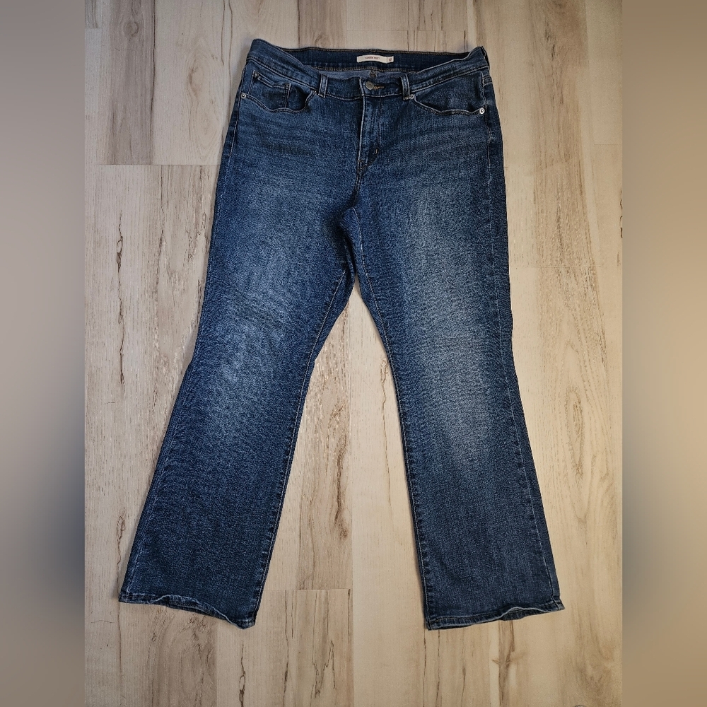 Signature by Levi Strauss Boot Cut Jeans Women Dark Wash Indigo Stretch Size 12